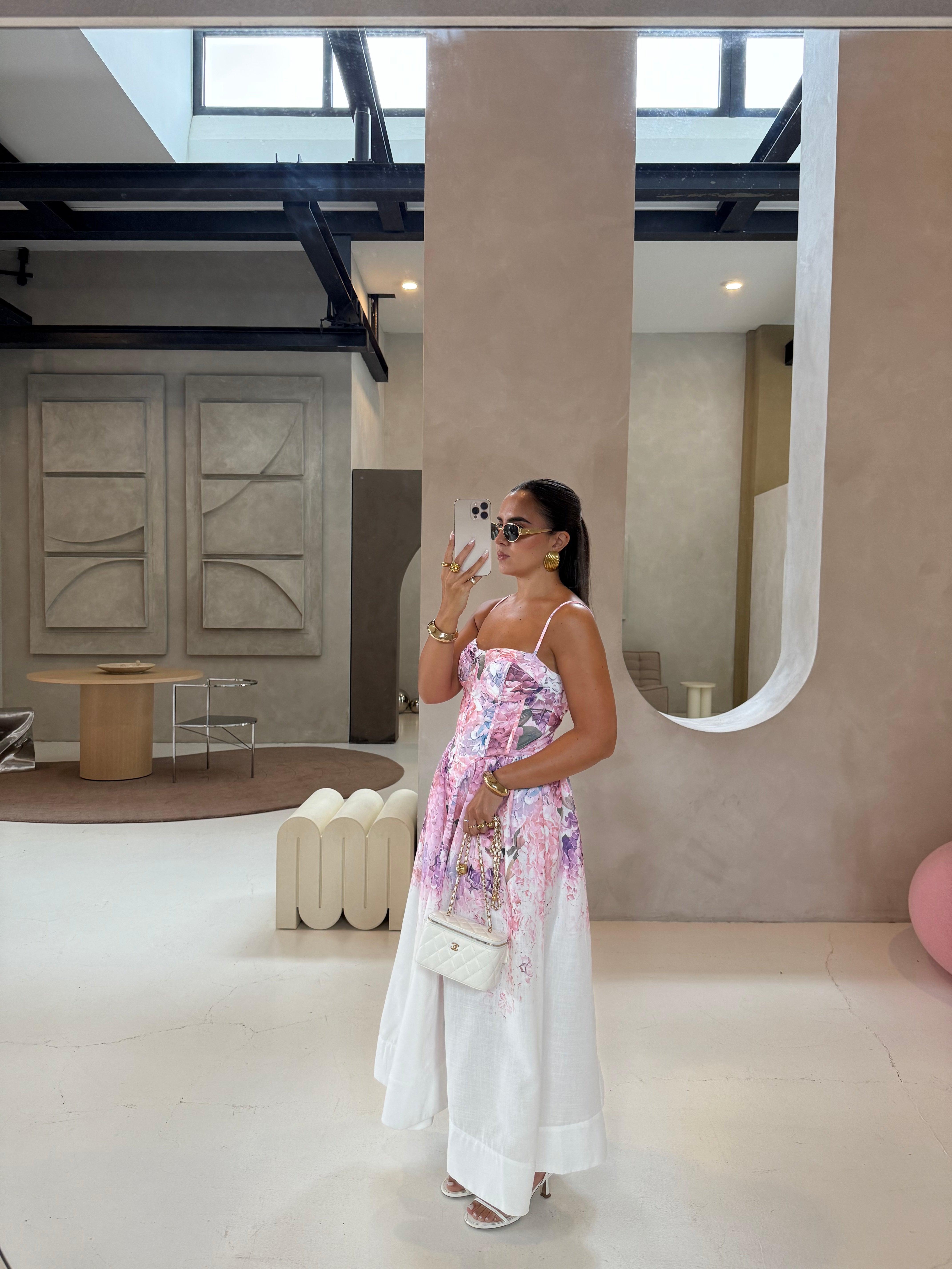 Robe fleurie rose (R10320)