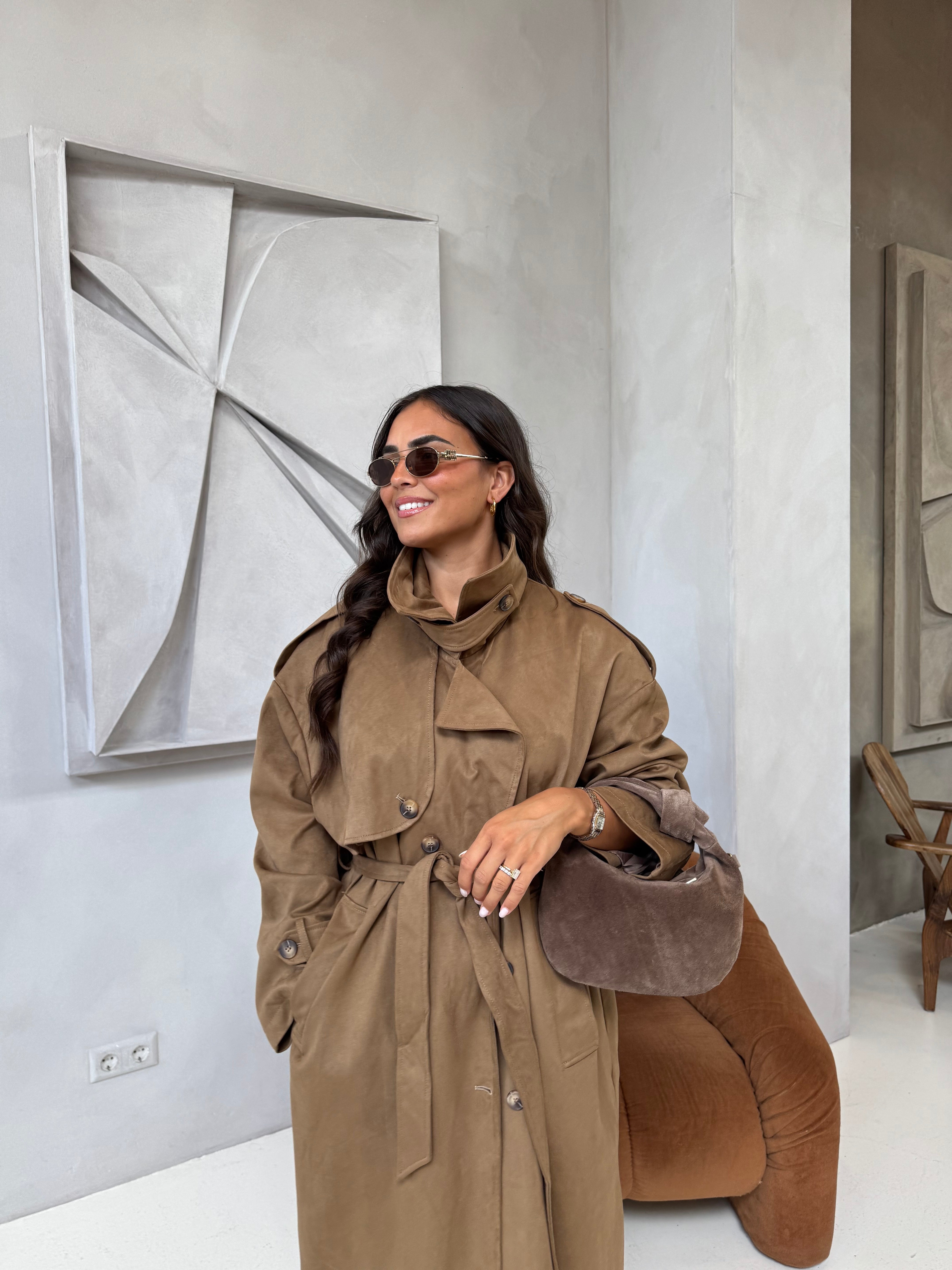 Manteau ADA trench long camel (V10258)