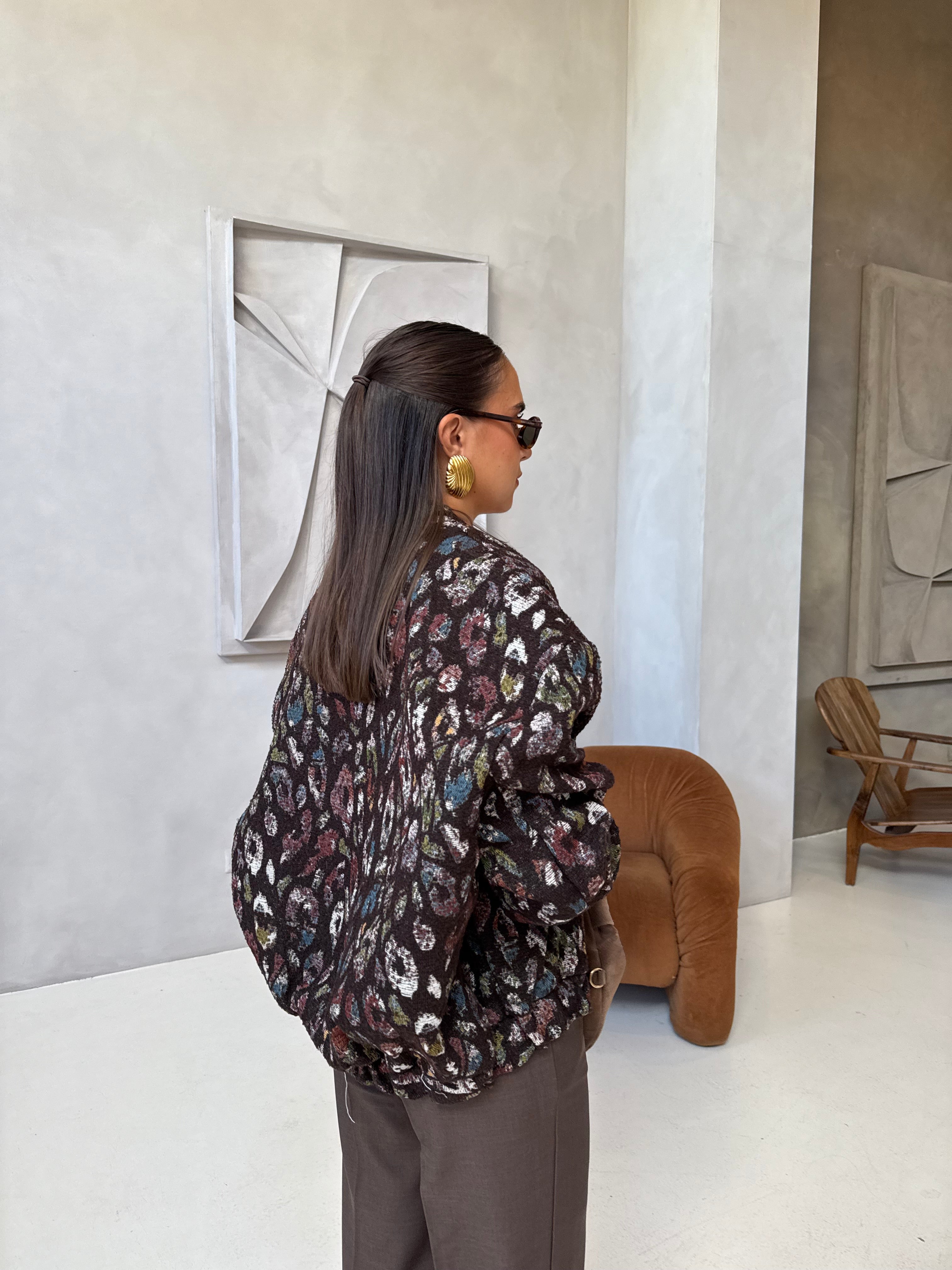 Veste GUAL marron 2 à motif (5210)