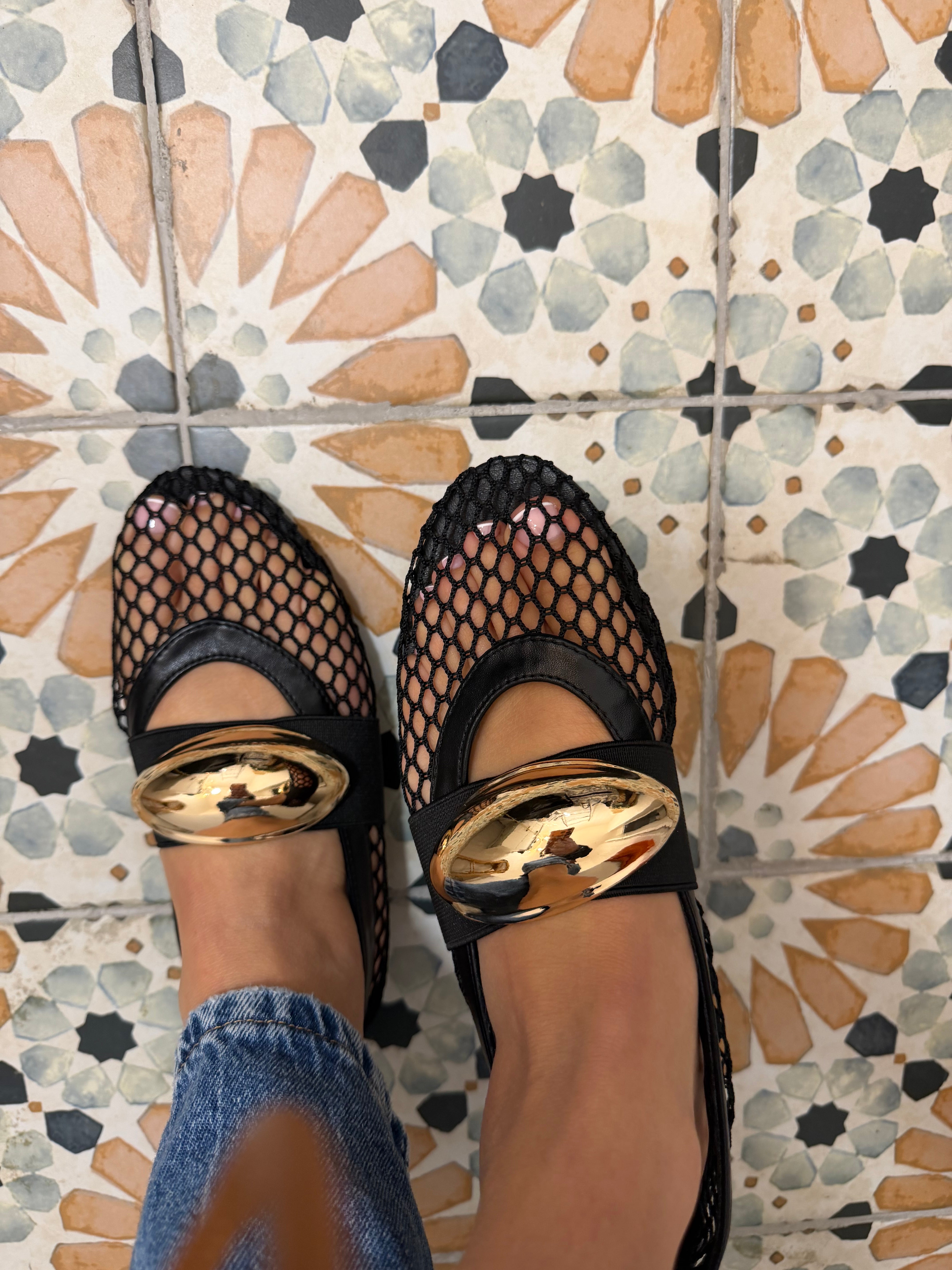 Ballerine résille noire