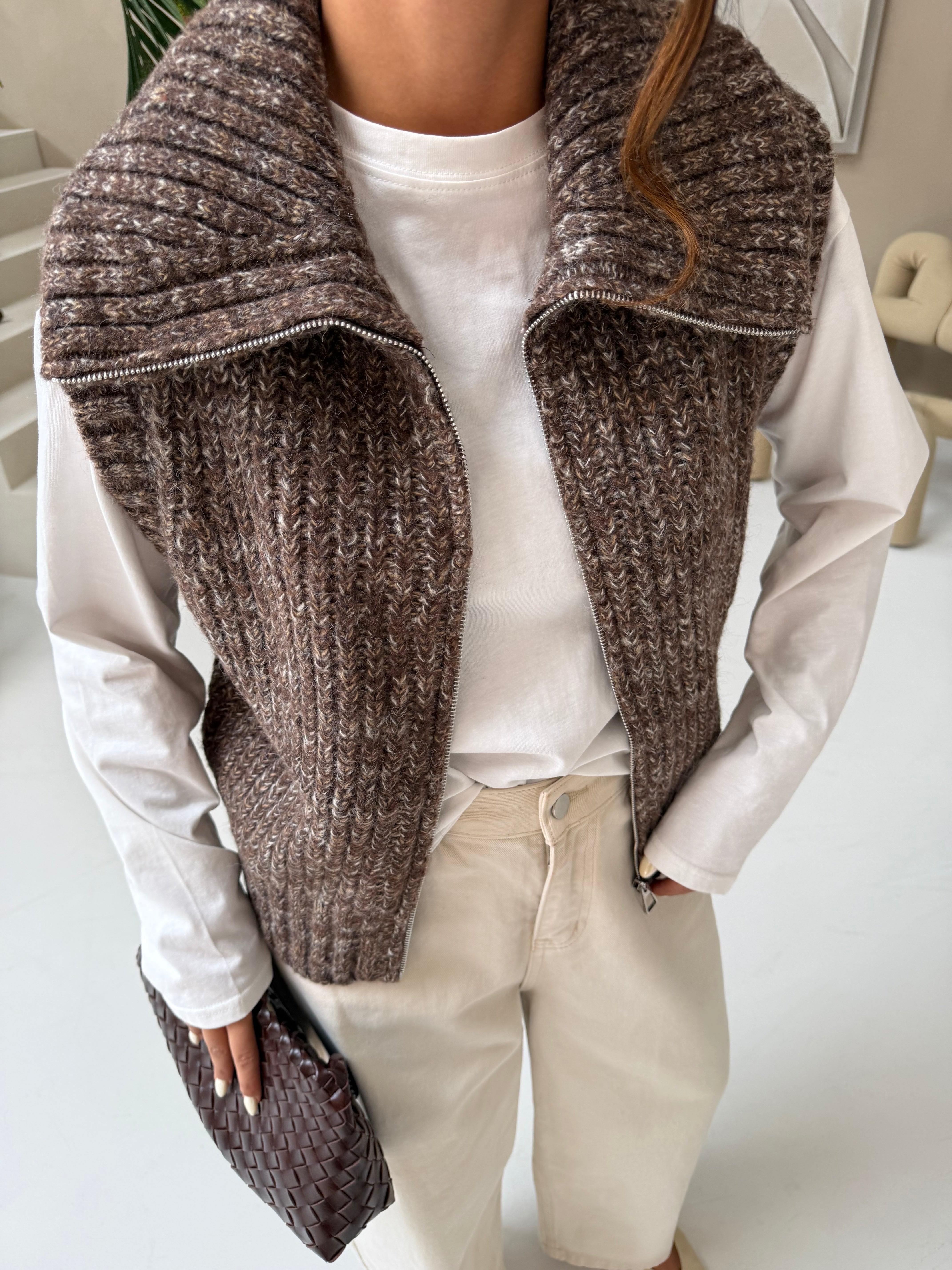 Gilet sans manche BERYL marron (LC402)
