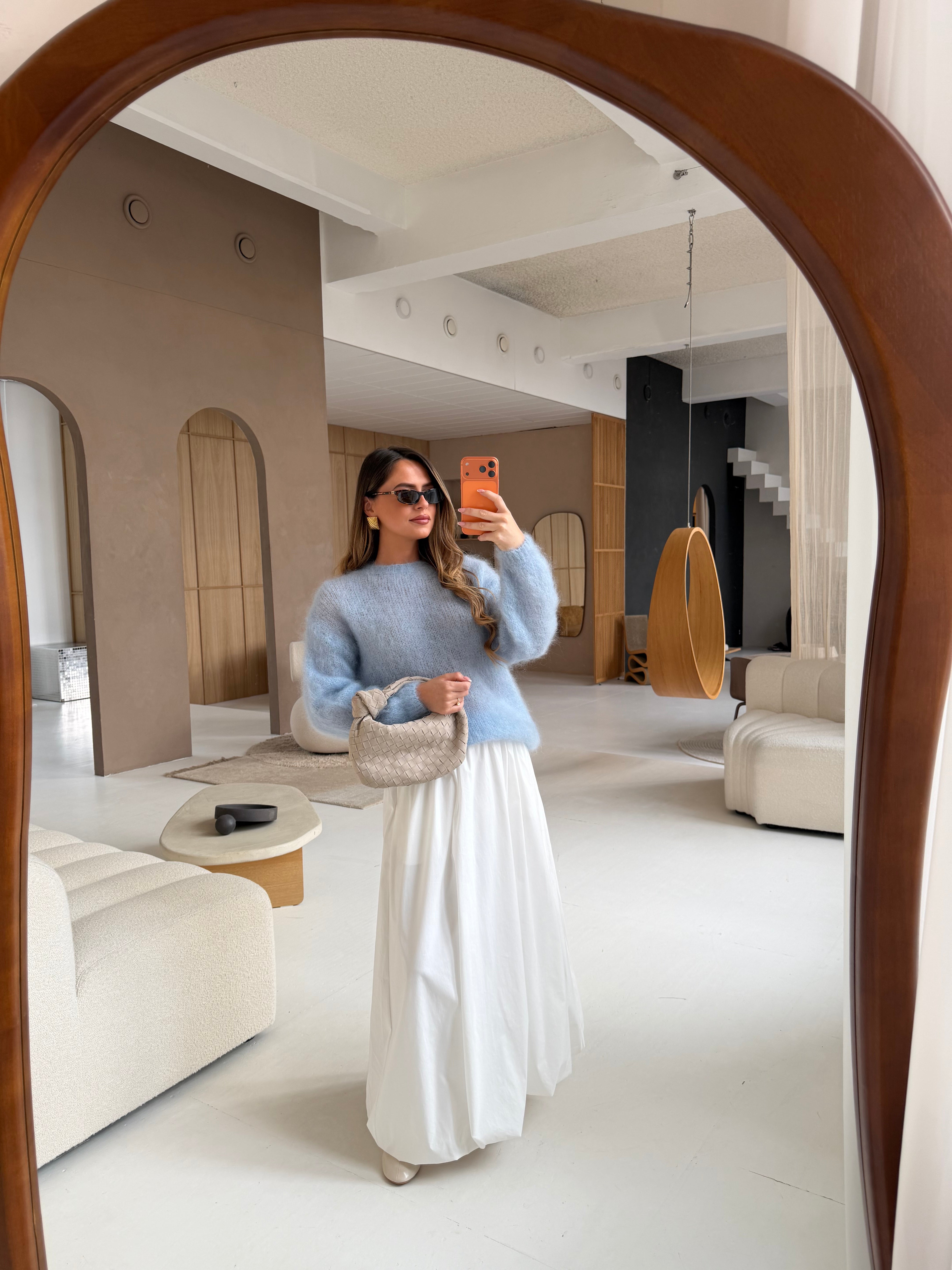 Pull KID mohair bleu clair