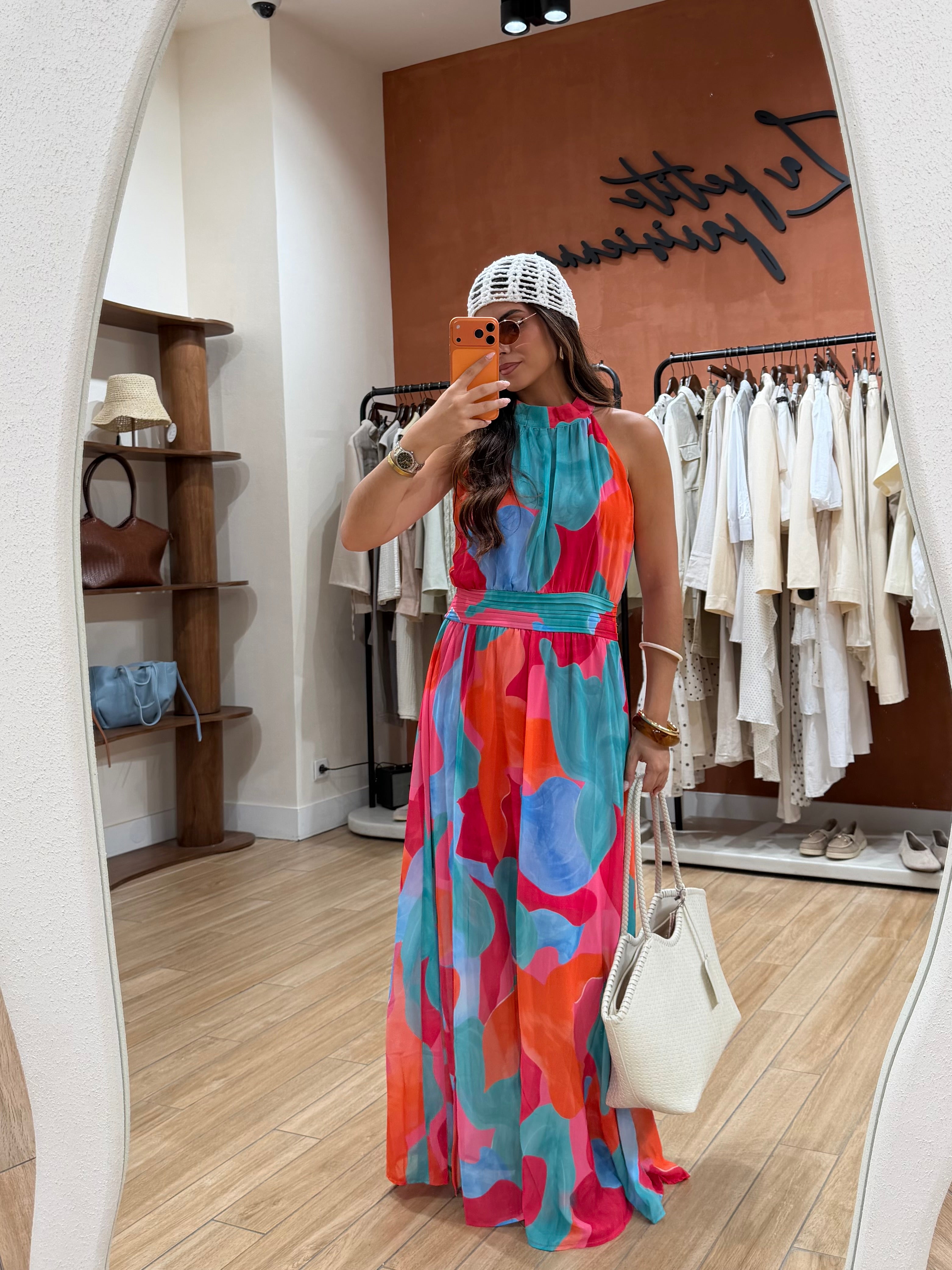 Robe GENA color bleue rouge