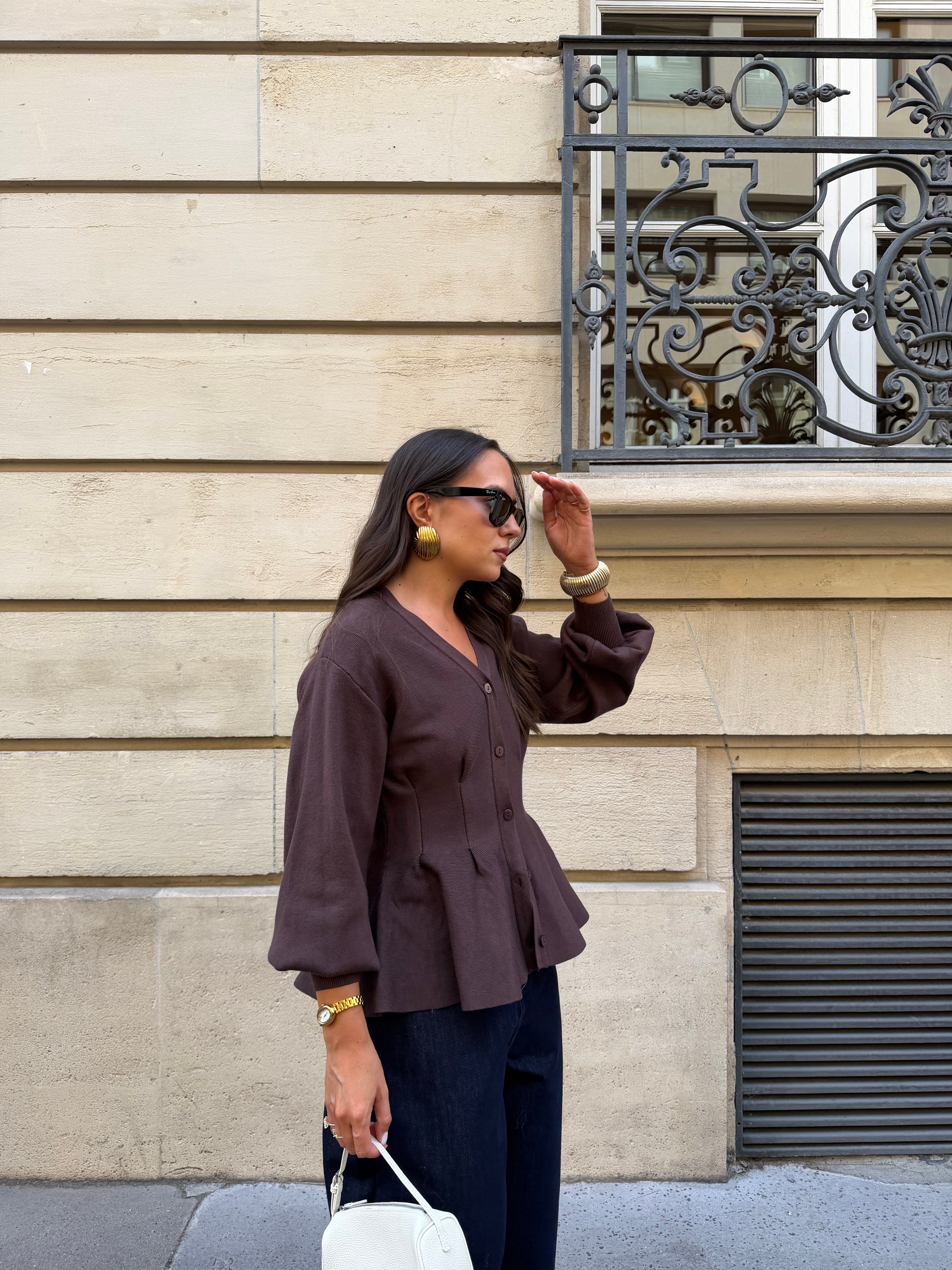 Gilet cintré LOLA marron (5417)