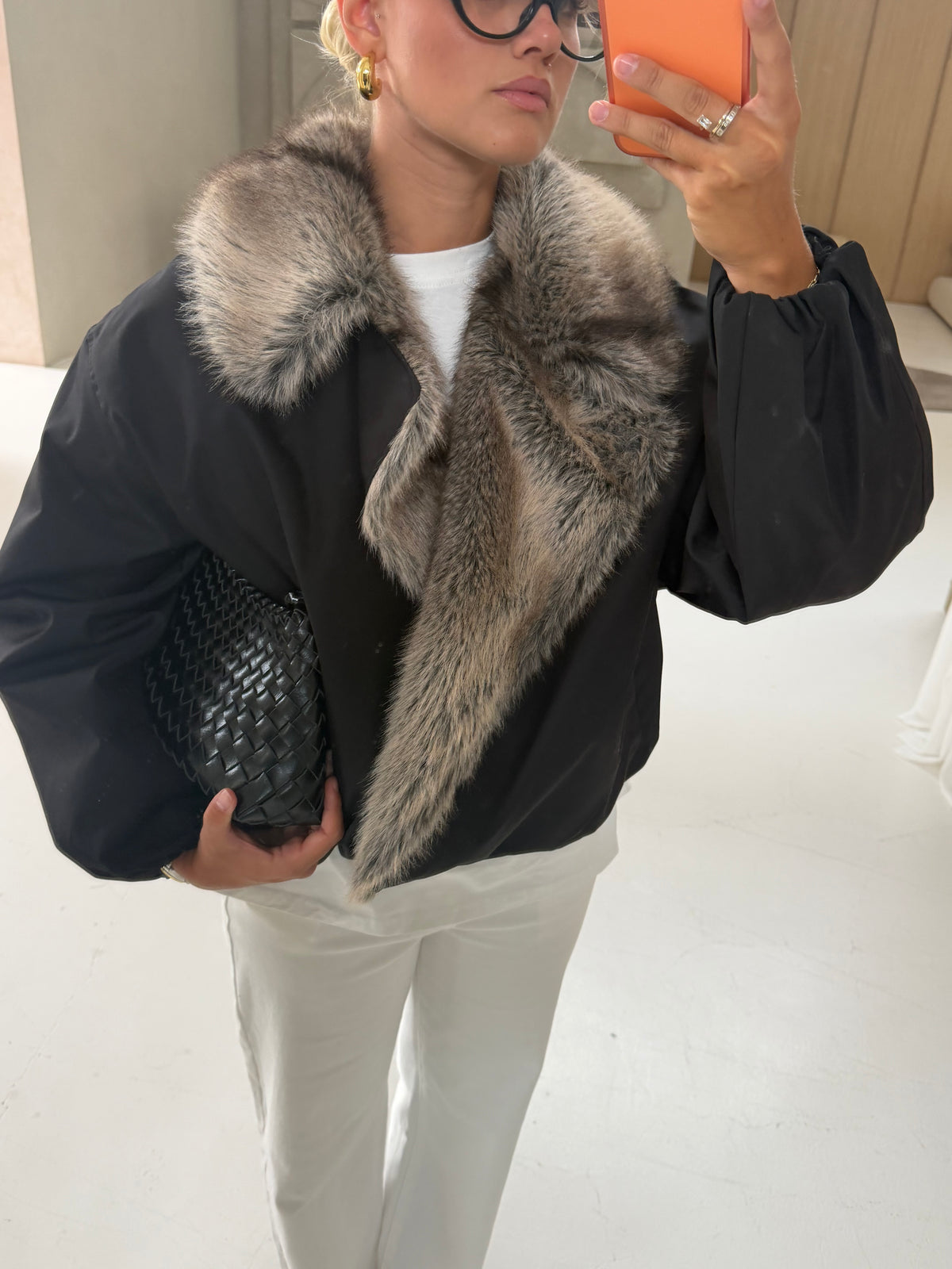 Manteau fourrure LISANA noir (JZM008)