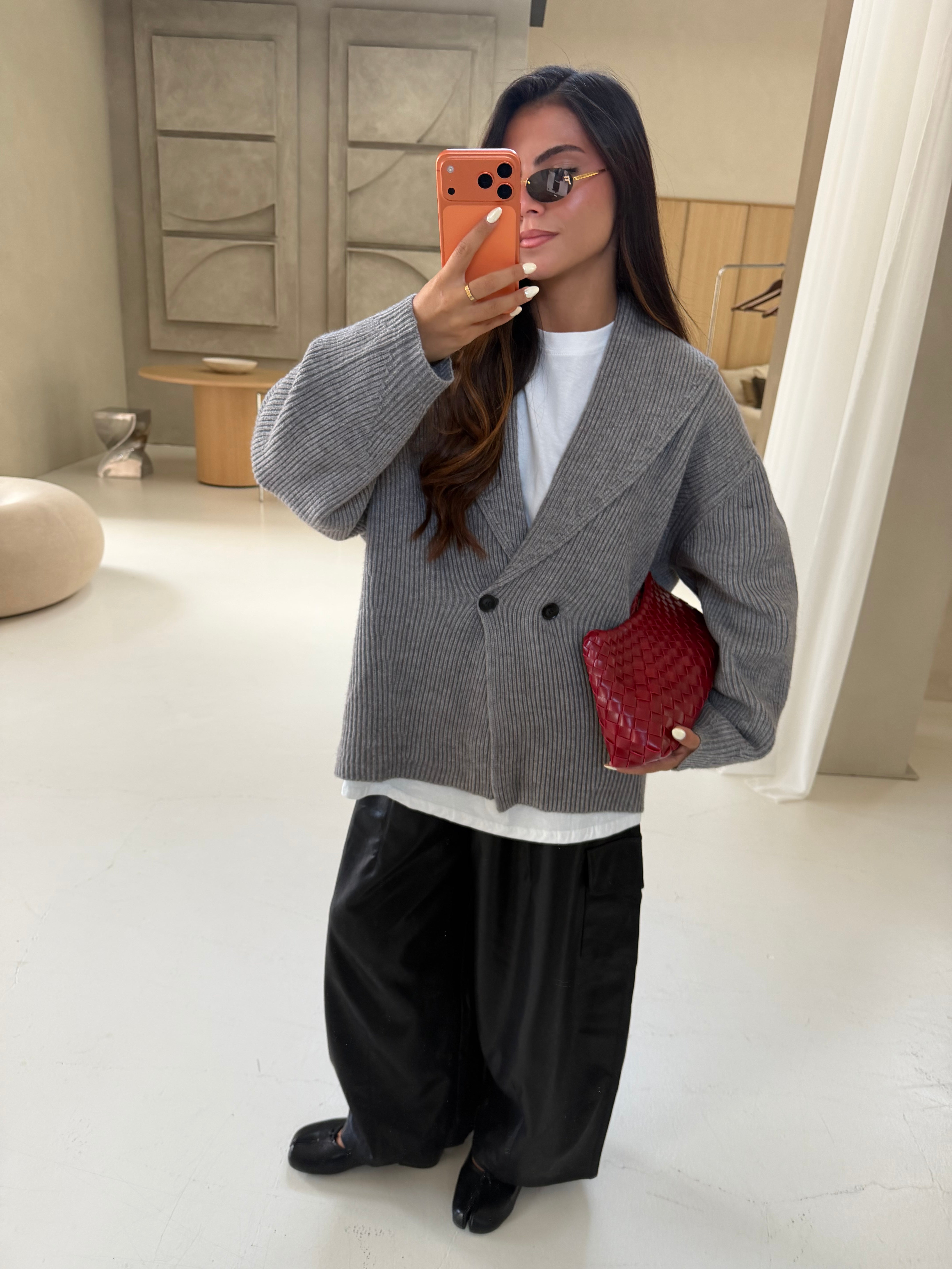 Cardigan long PAUL gris (CA2455)
