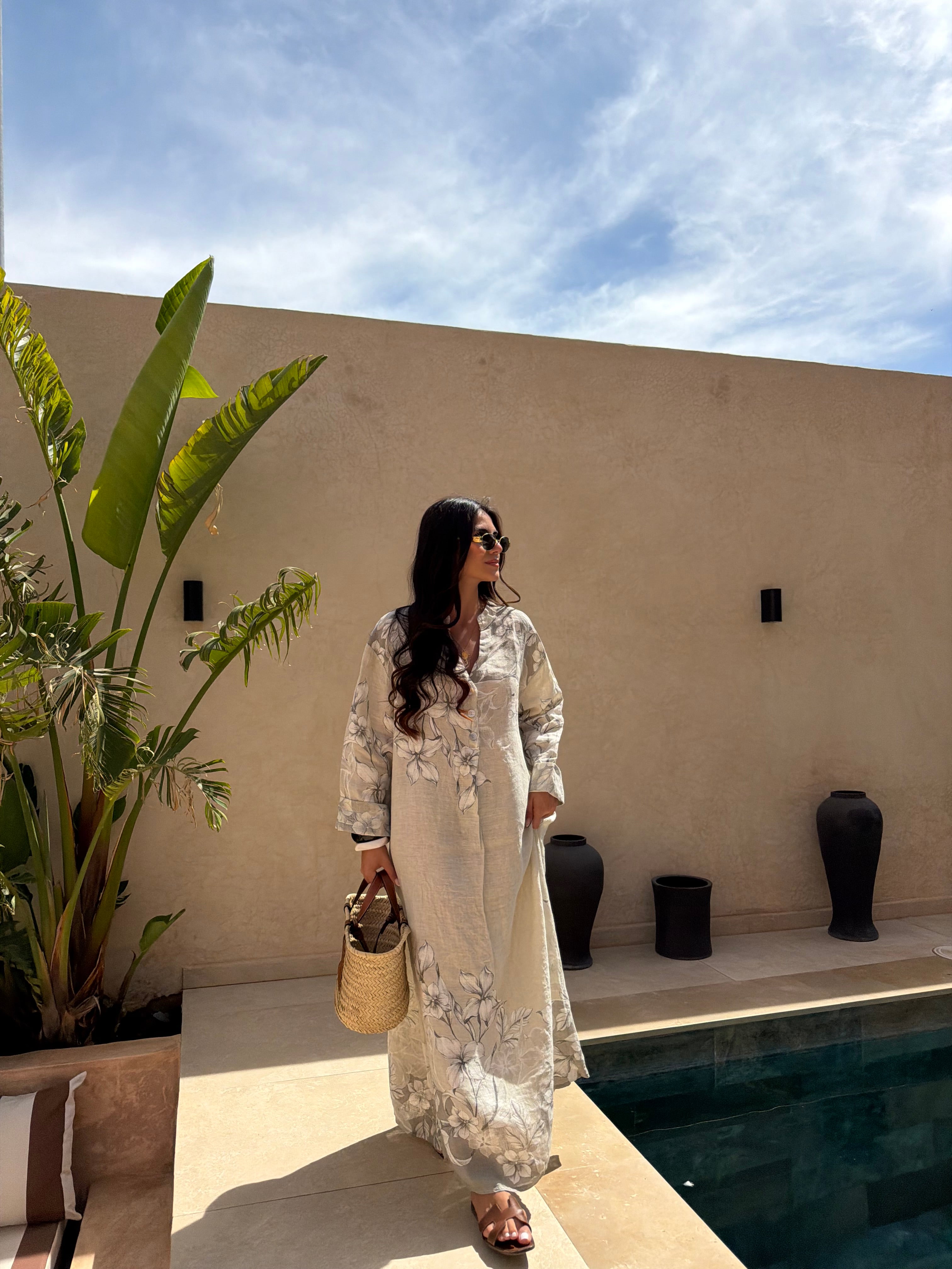 Robe lin beige