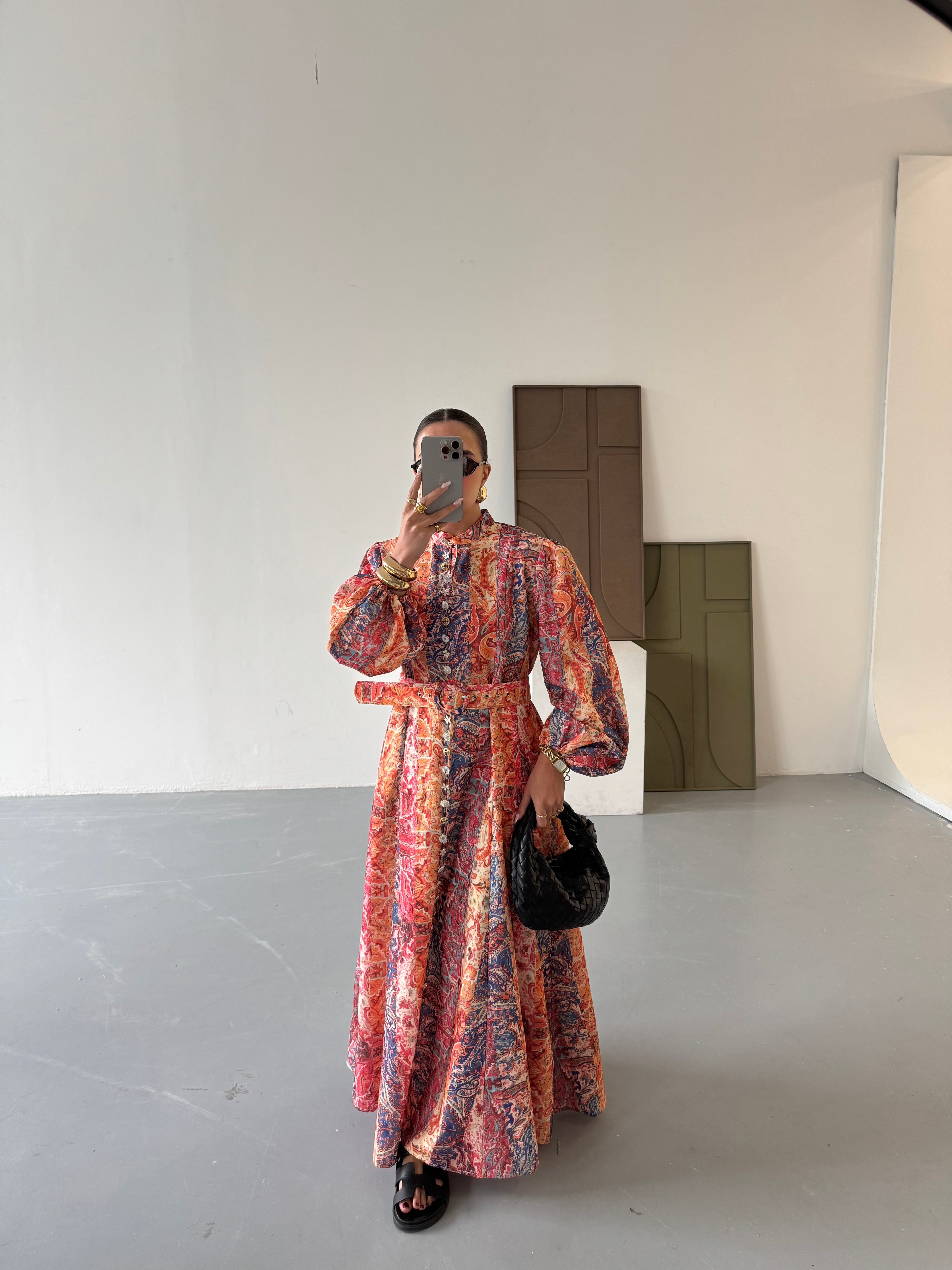 Robe LONIA longue orange  (R7995)