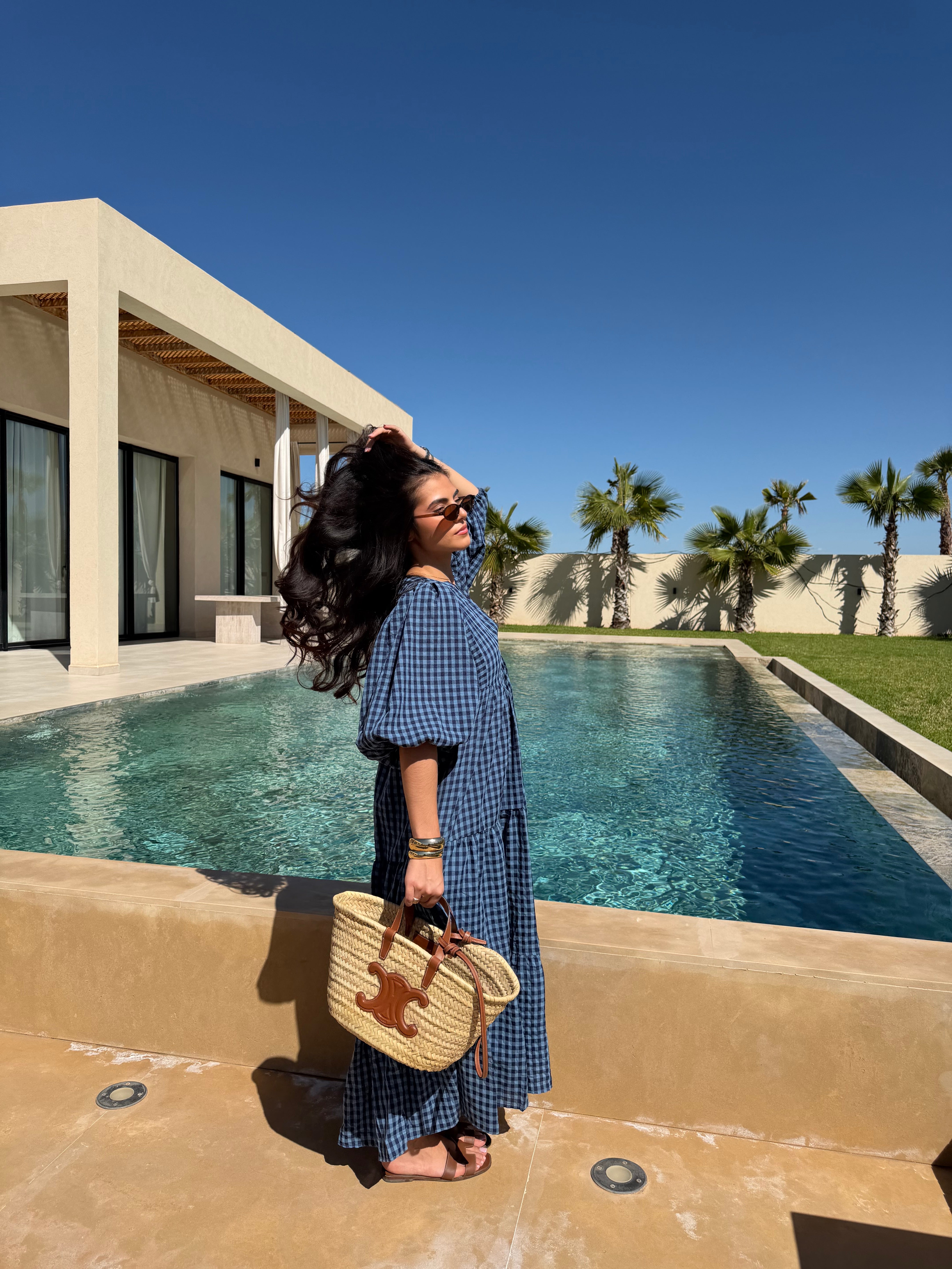Robe CHERILYN bleue carreaux