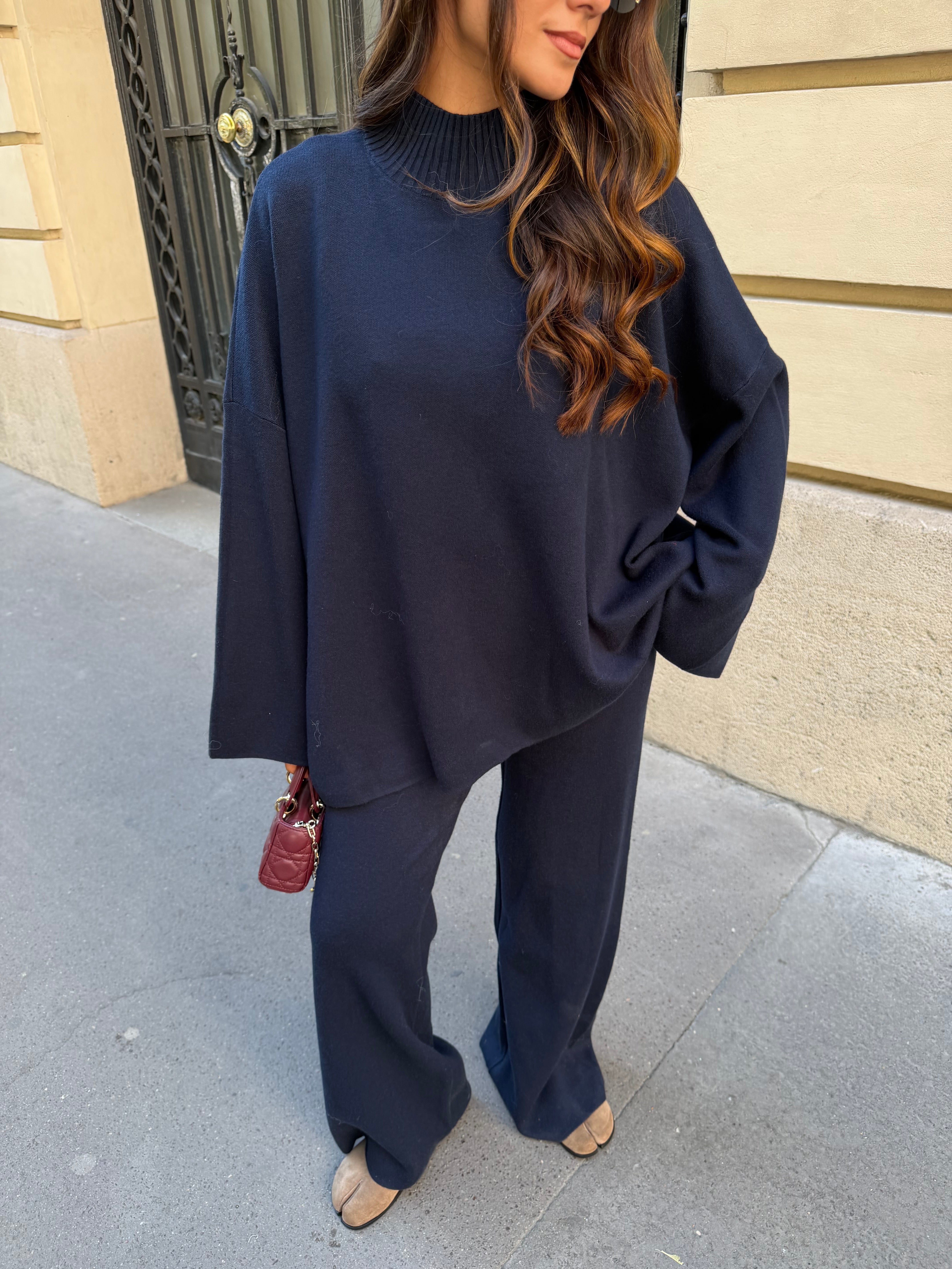 Ensemble maille bleue marine (LC425)