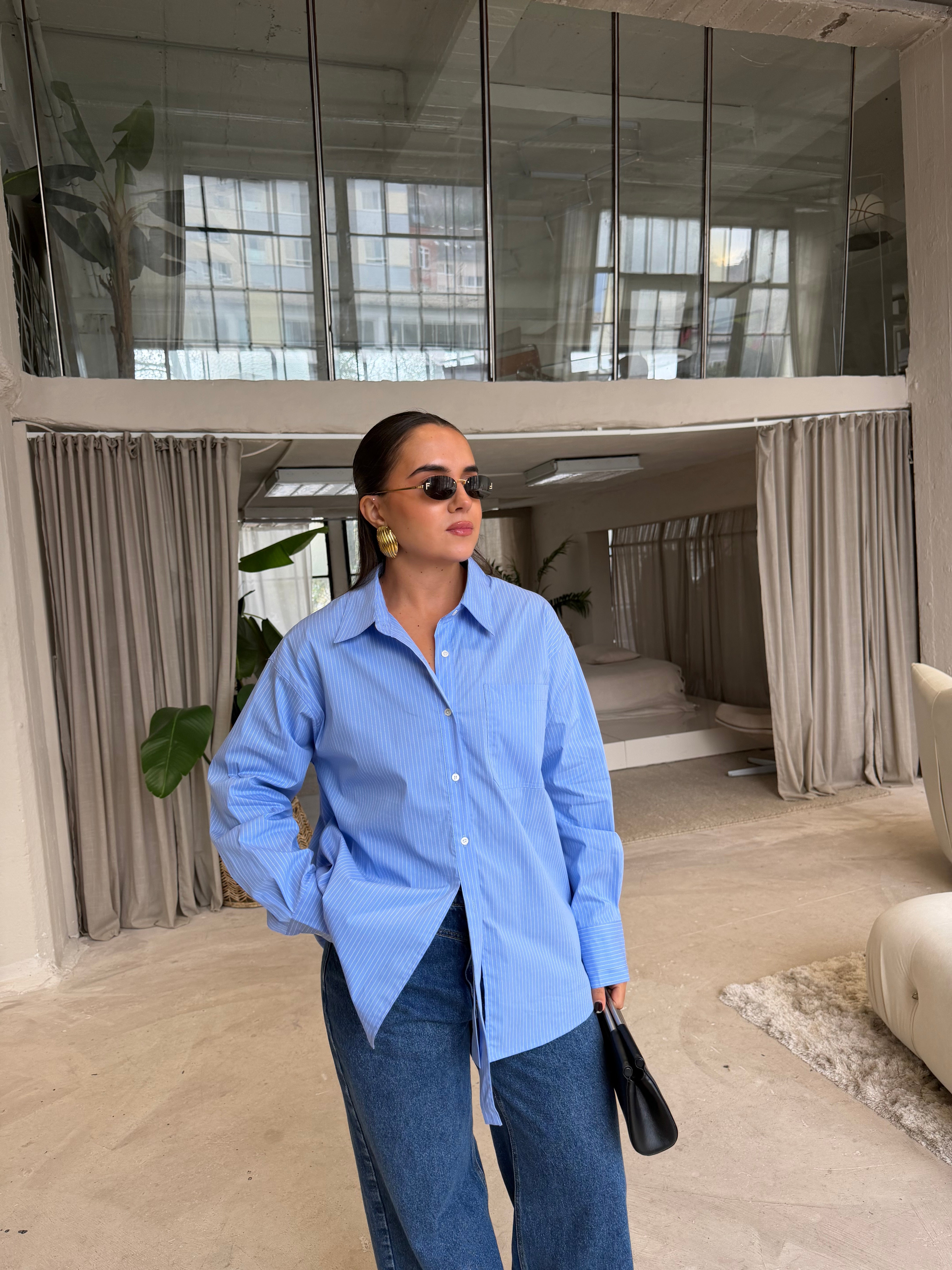 Chemise LUS rayure bleu (5252)