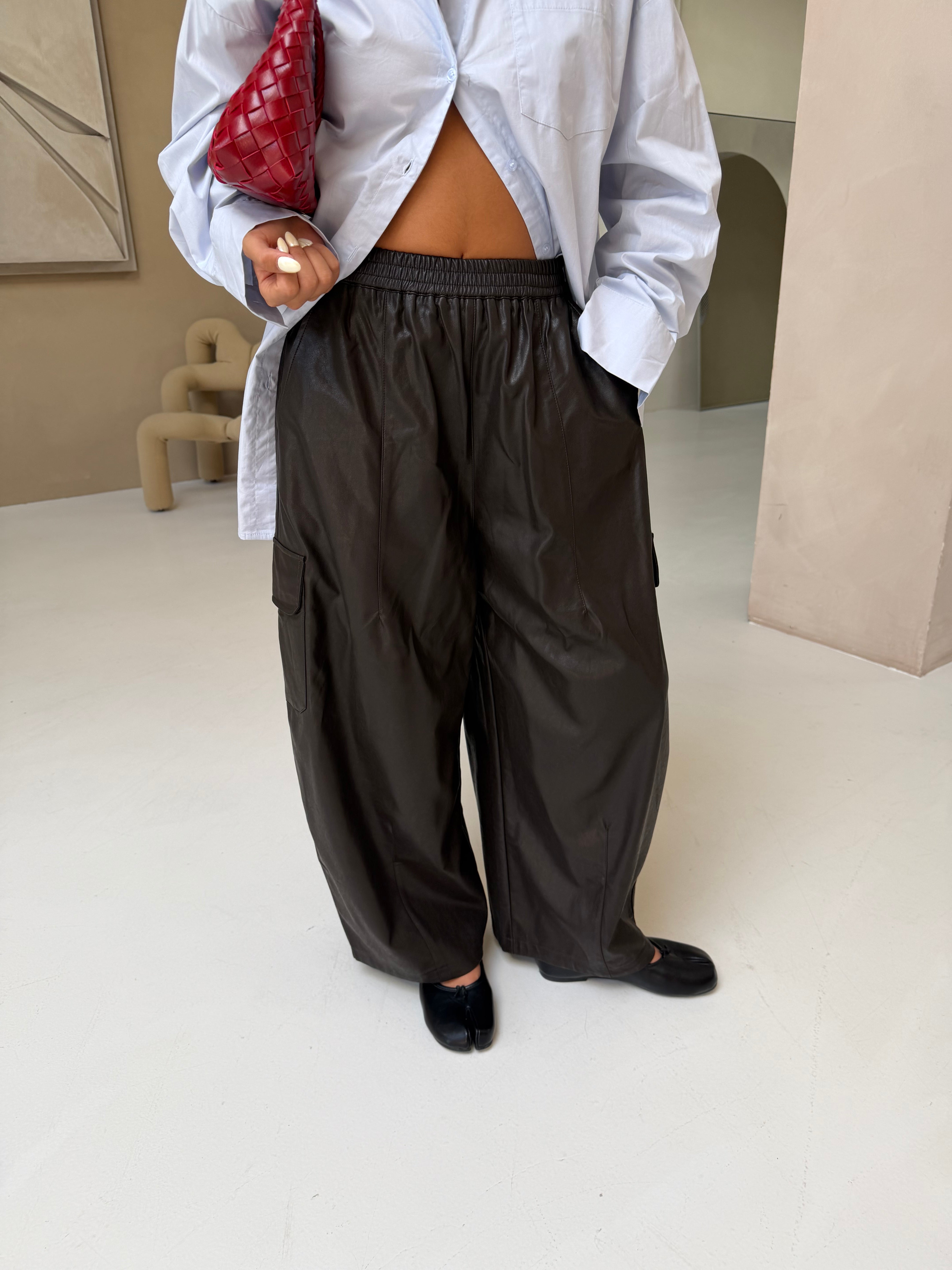 Pantalon ballon SIMILI marron (MA9775)