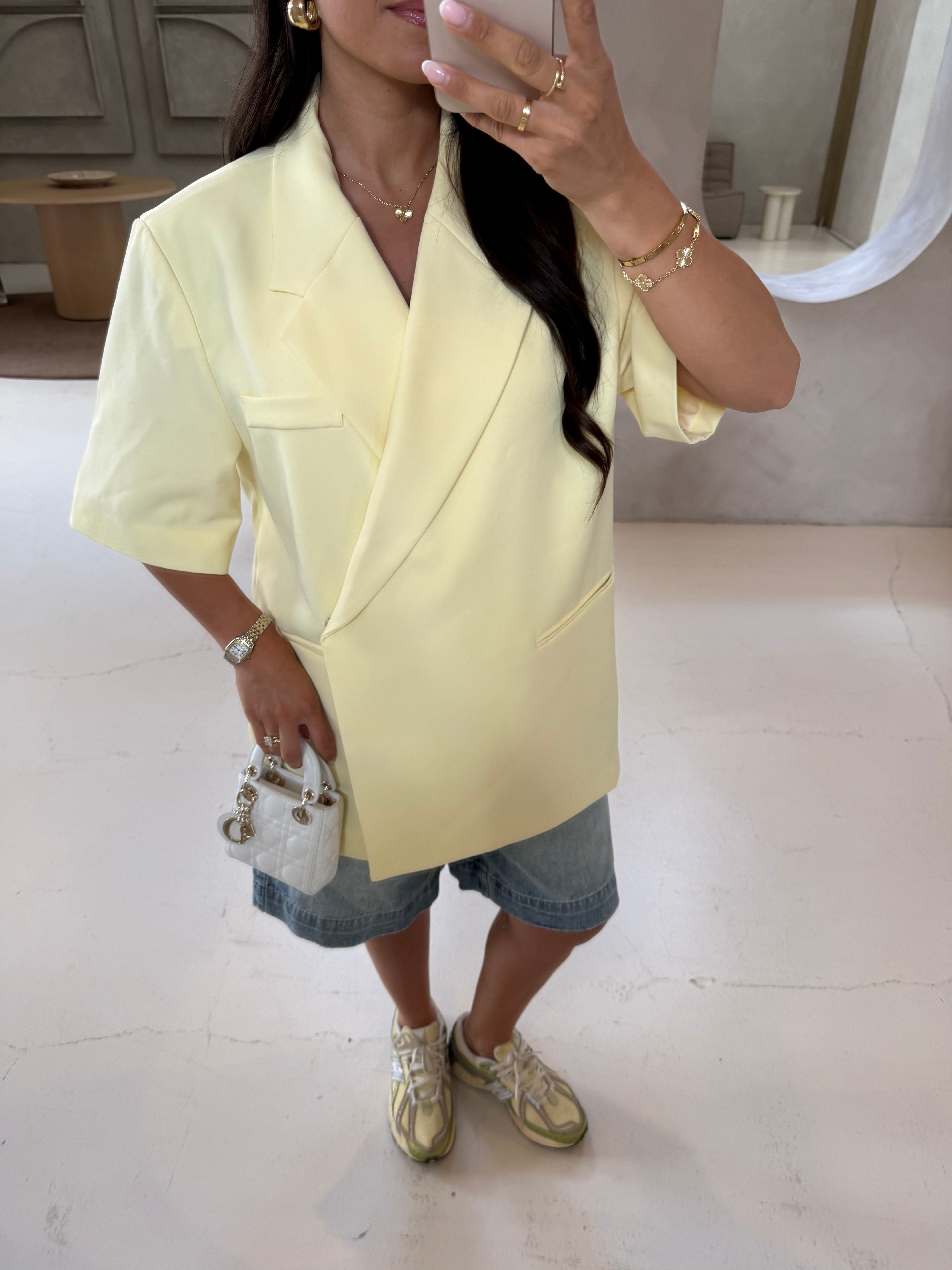 Blazer manche courte PARISIENNE jaune (W25222)