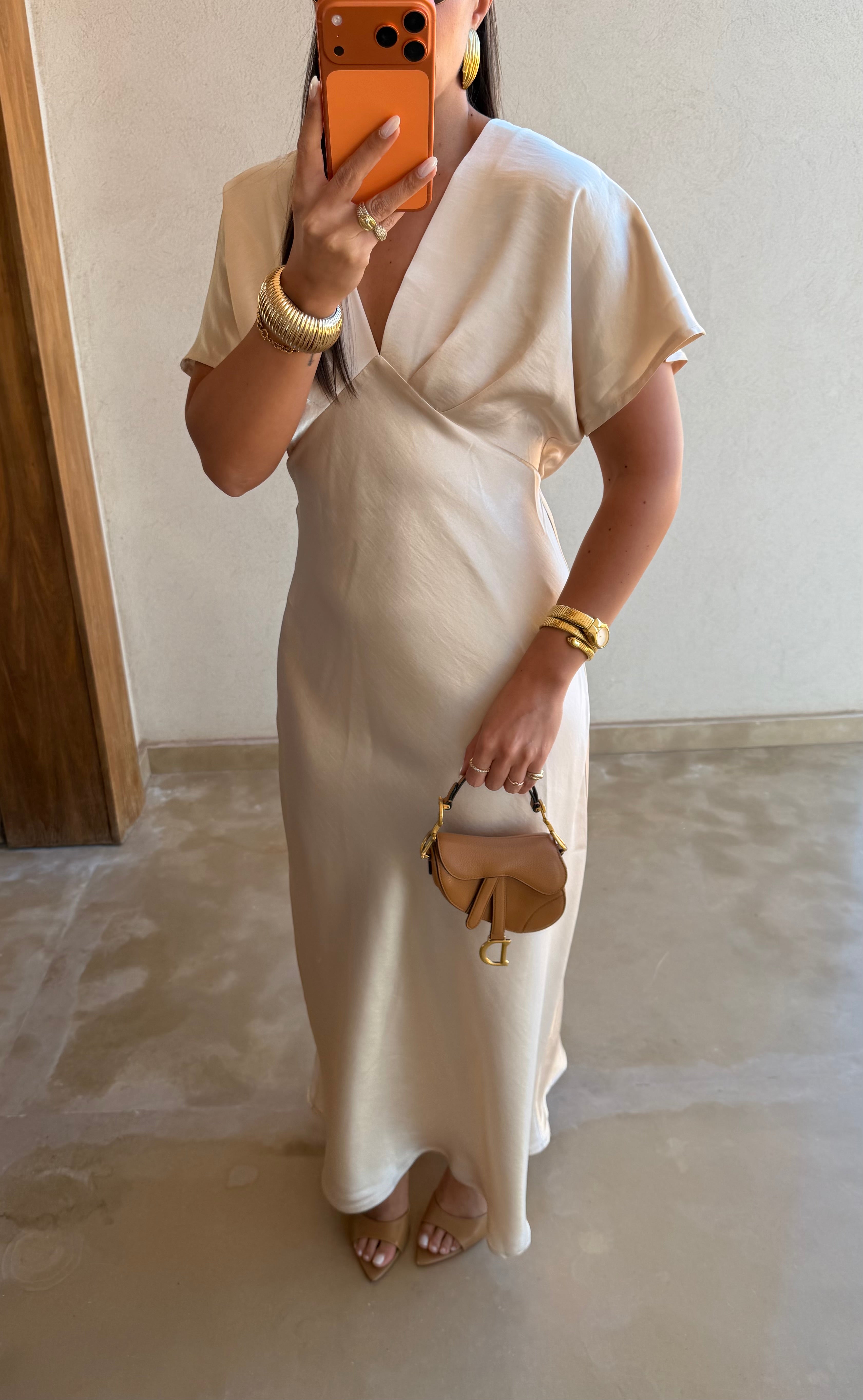 Robe longue Sandy beige