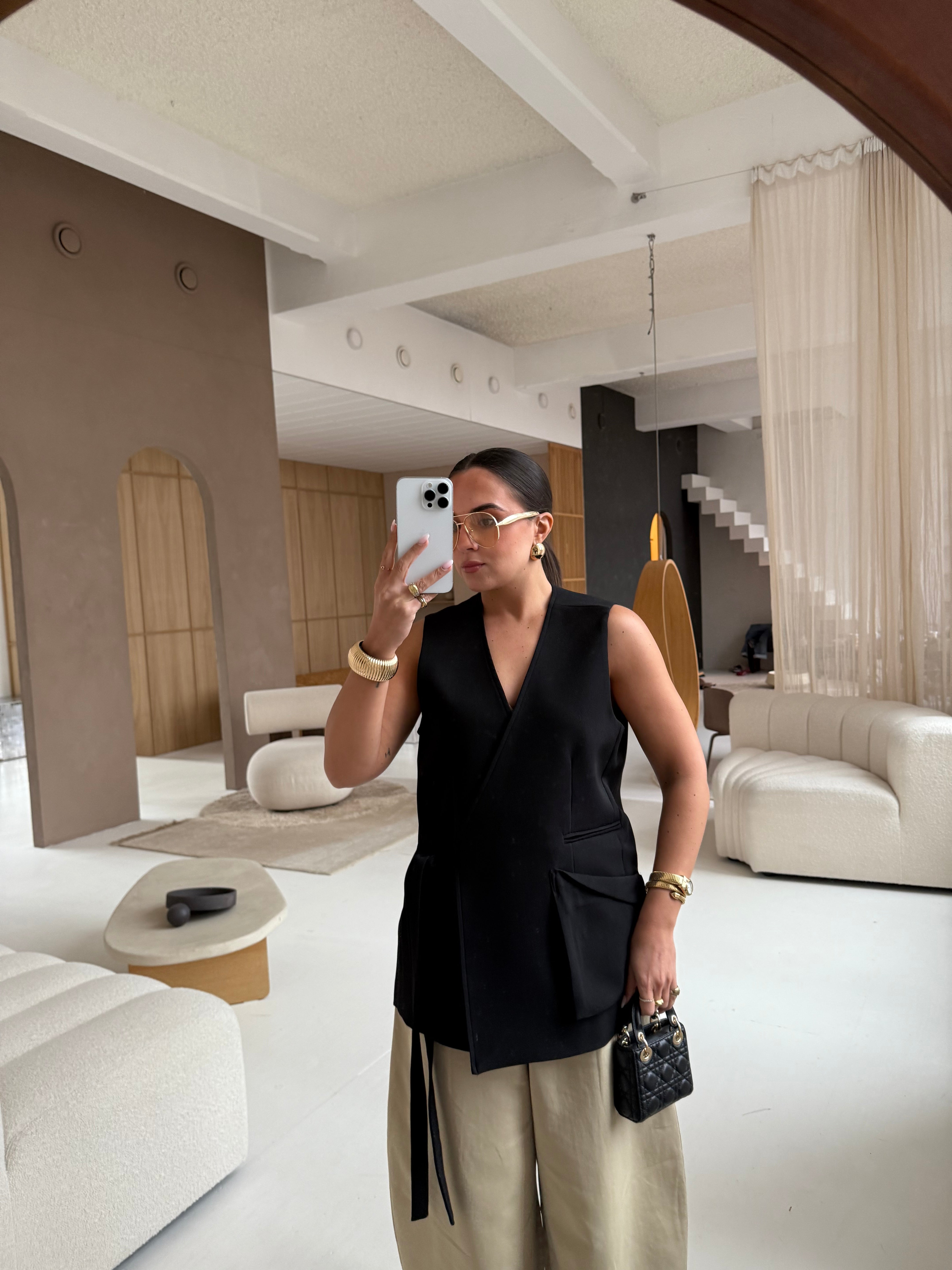 Blazer MERVEILLE noué poche noir (W25231)