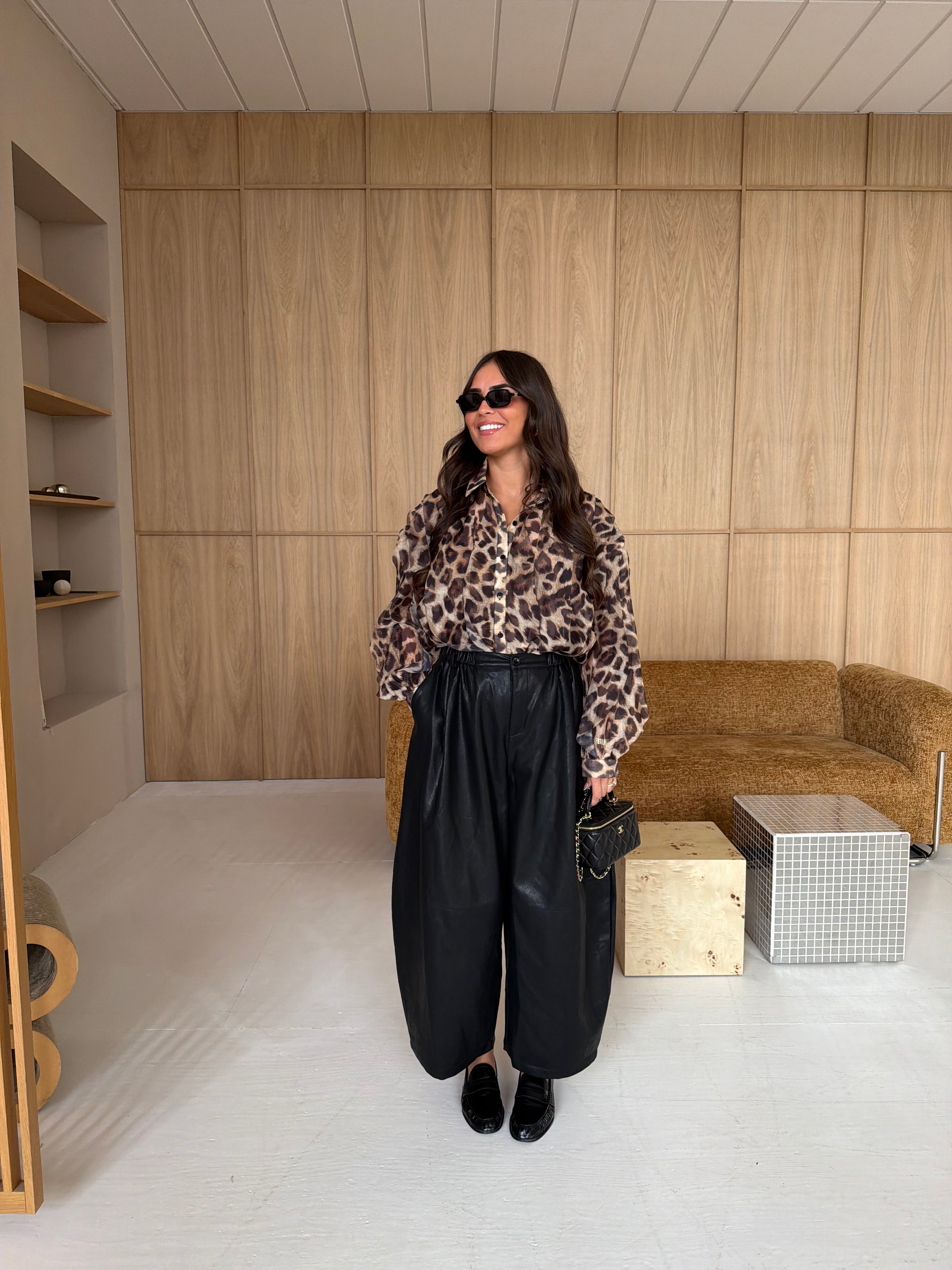 Chemise volant léopard (ma25035)