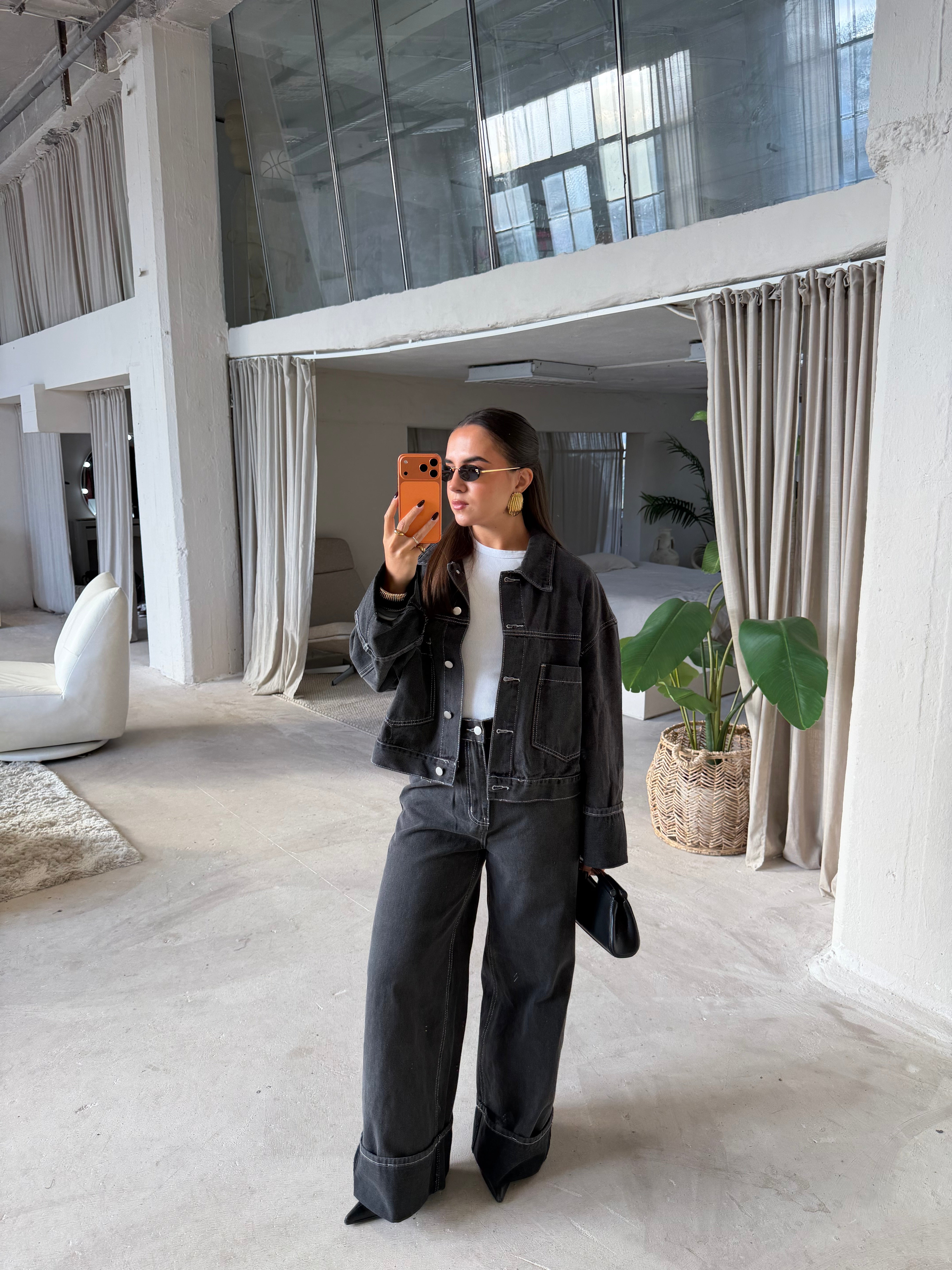 Ensemble jean LOOK gris (9885)