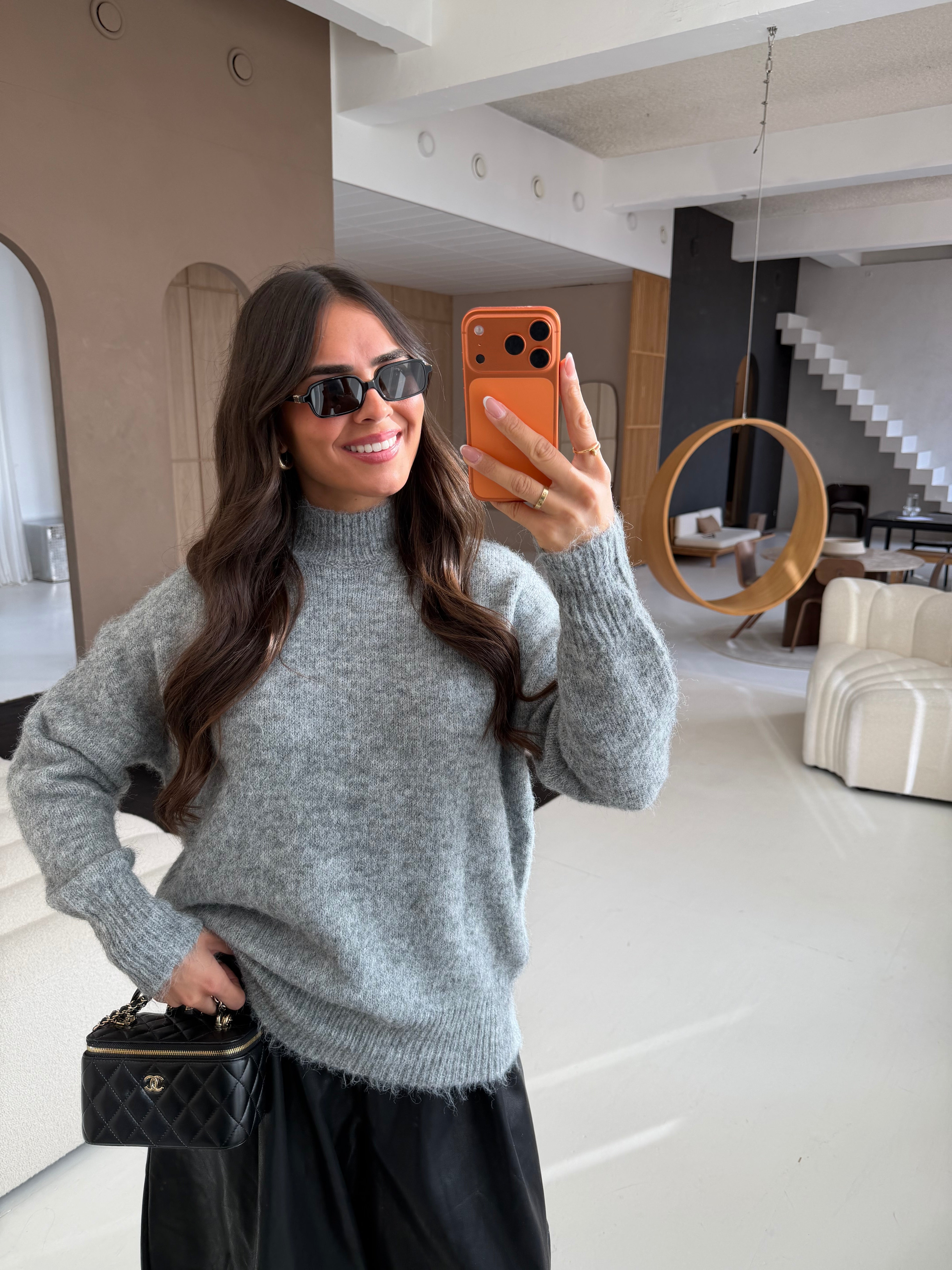 Pull IVI col roulé GRIS (XS009)