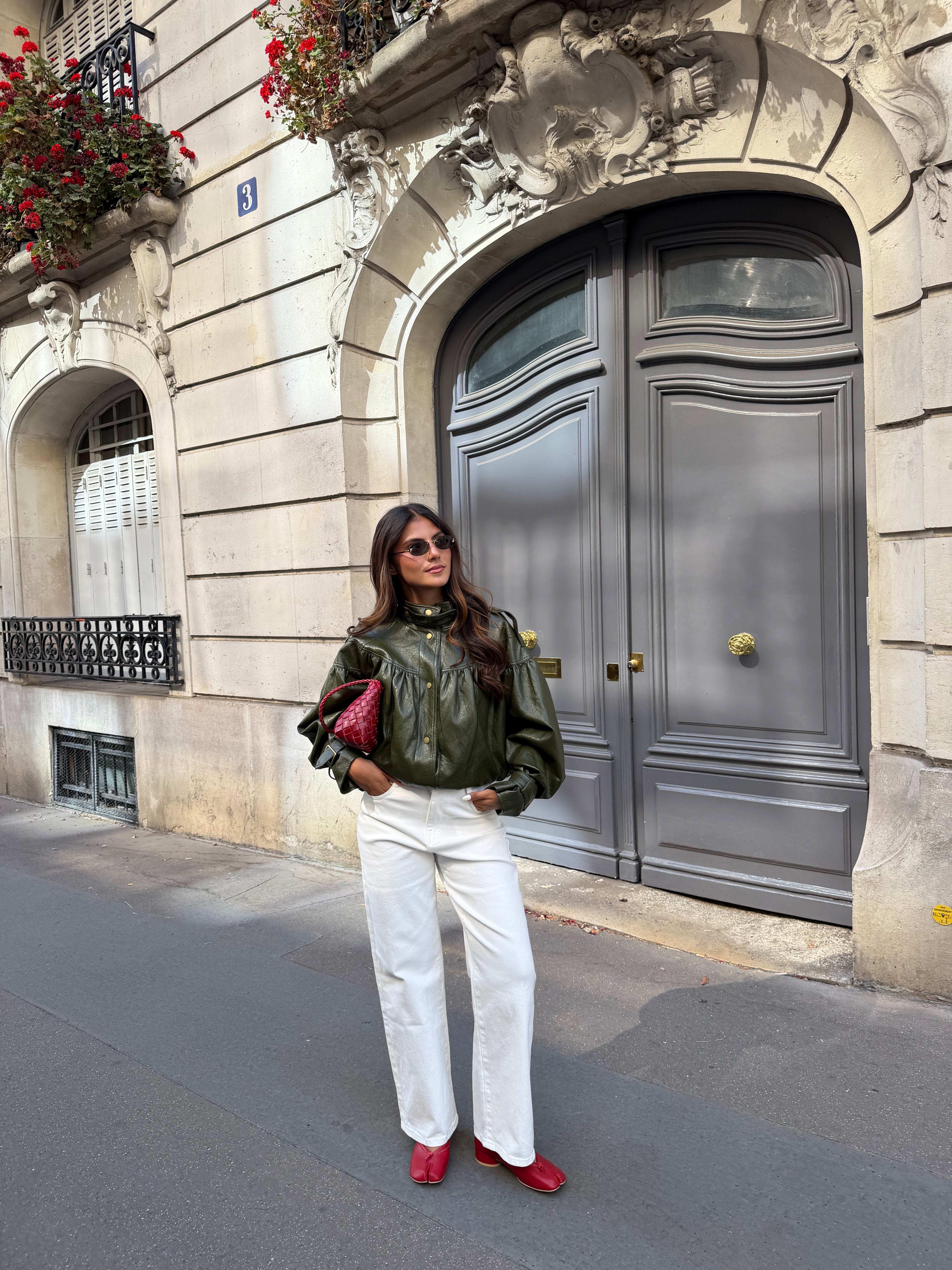Veste similicuir LOLA verte (RD9233)