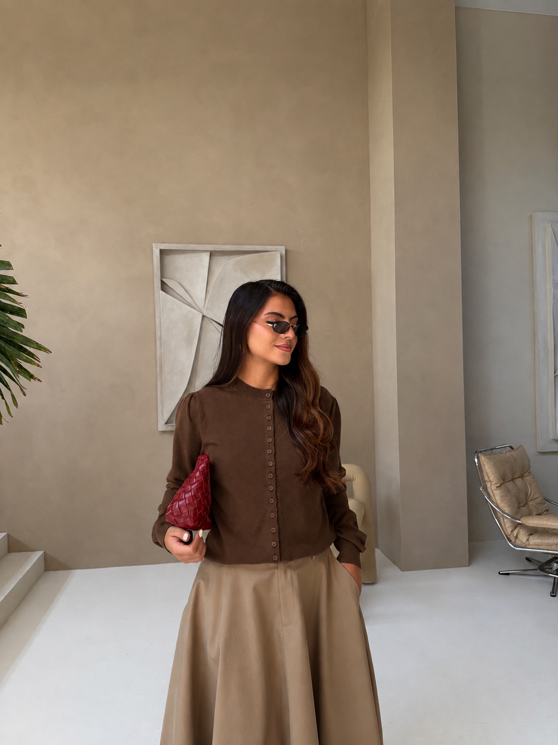 Cardigan MINA marron (LC438)
